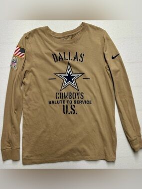Nike Dallas Cowboys Salute to Service Tee – Kids L / Women’s XS – Dri‑Fit